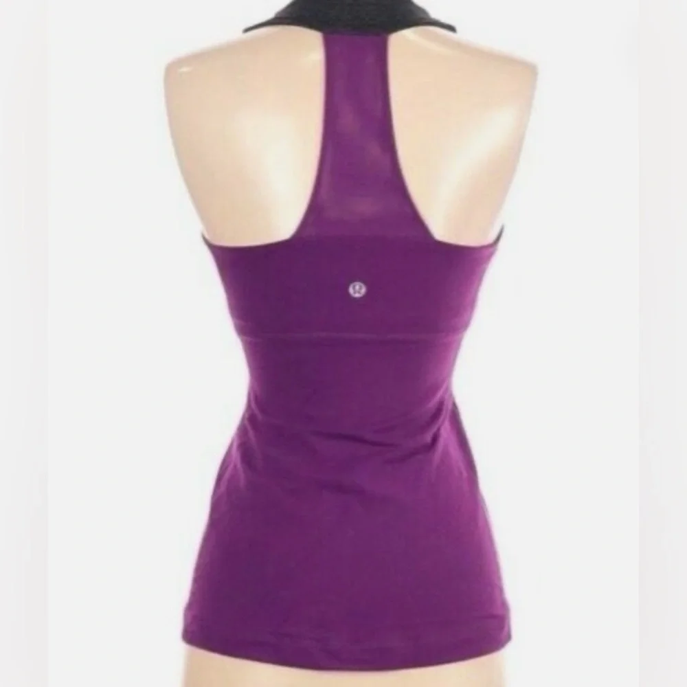 Lululemon Women's Scoop neck tank purple and grey size 4 workout yoga gym - Picture 3 of 7